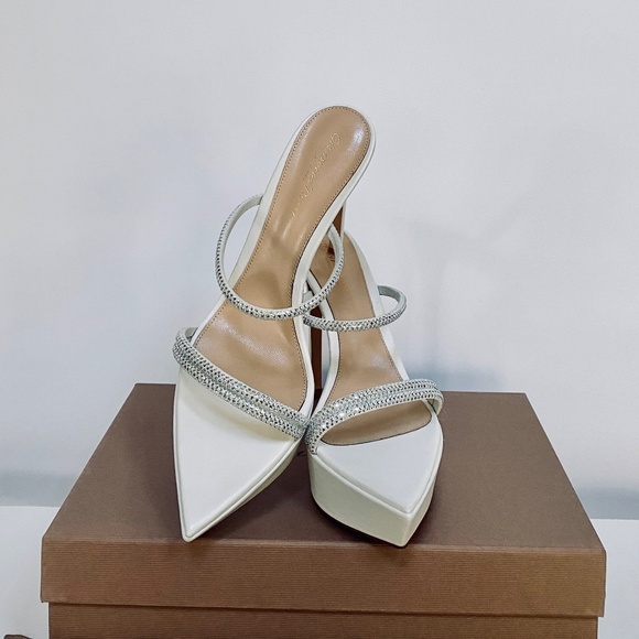 Gianvito Rossi White Cannes Crystal Platform Stiletto Sandals US9.5/IT39.5 - Picture 16 of 16